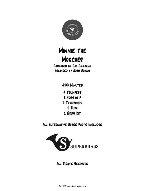 Minnie The Moocher (Arr. Adam Brown) - Big Bad Voodoo Daddy (Brass Ensemble)