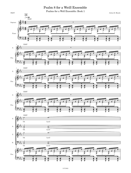 Psalm 8 for a Weill Ensemble (Piano Sketch) - Julian R. Munds