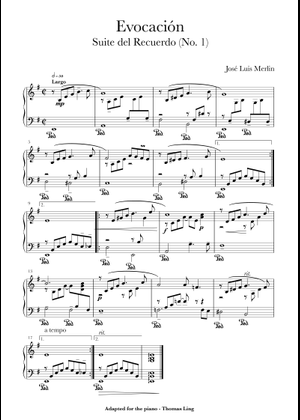 Suite del Recuerdo Evocacion Luis Merlin Sheet Music for Piano (Solo ...