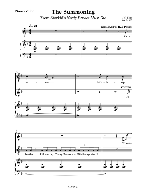 The Summoning (Piano/Voice)