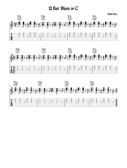12 Bar Blues in C (Major Triads)