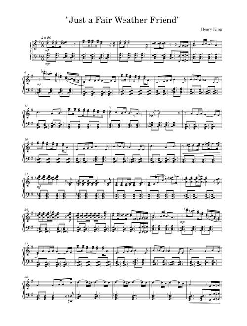 Just A Fair Weather Friend – Henry King & His Orchestra
