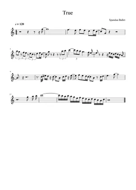 Free True by Spandau Ballet sheet music | Download PDF or Free True by Spandau Ballet sheet music | Download PDF or