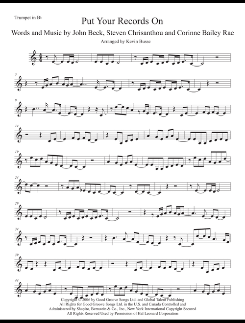 Put Your Records On (Arr. Kevin Busse) - Corinne Bailey Rae (Trumpet Solo)