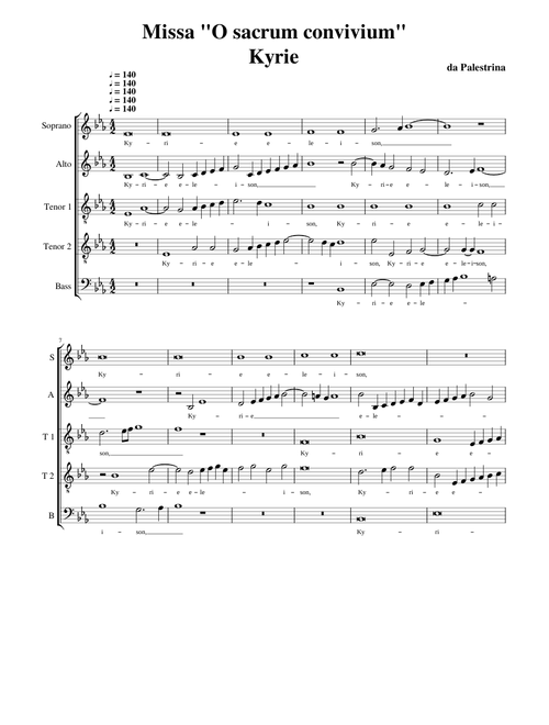 Missa O Sacrum Convivium - Giovanni Pierluigi da Palestrina