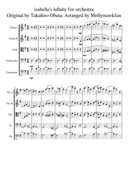Isabella's Lullaby (for string orchestra)