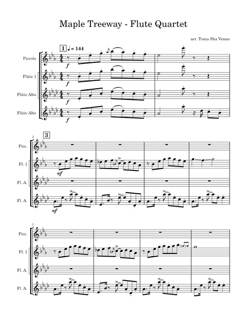 Maple Treeway – Flute Quartet