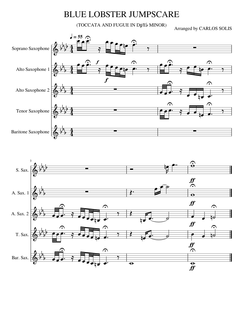 BLUE LOBSTER JUMPSCARE by CARLIT0CHURRIT0 piano tutorial