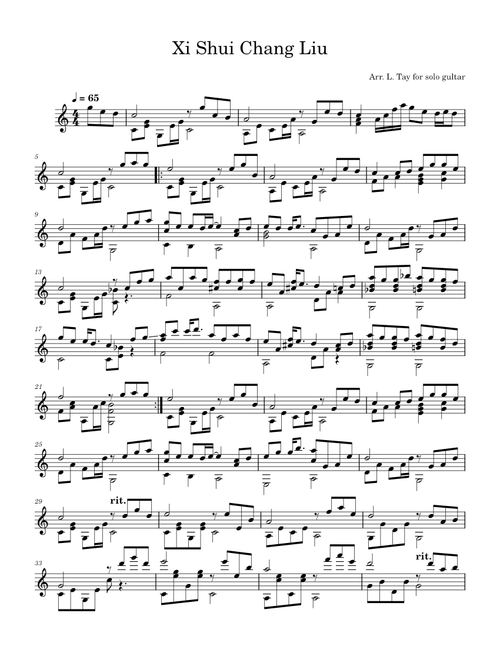 Xi Shui Chang Liu (细水长流) – Guitar