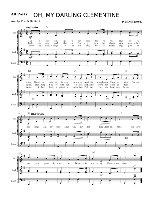 Oh My Darling, Clementine – Percy Montrose