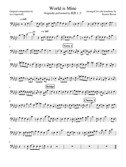 World is Mine for Solo Trombone (WIP)