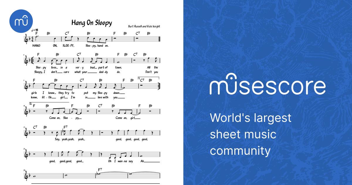 Hang on Sloopy (Lead sheet with lyrics ) Sheet Music for Piano (Solo ...