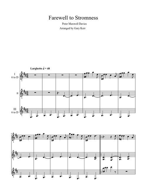 Farewell to Stromness (Guitar Trio)
