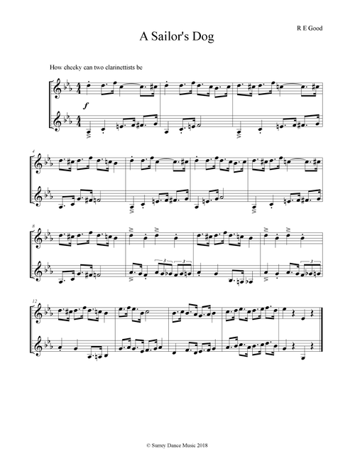 A Sailor's Dog (cheeky clarinet duet) - Bob Good (Clarinet Duet)