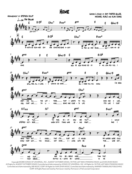 Home (Arr. Stephen Bulat) - Blake Shelton (Piano-Vocal-Guitar)