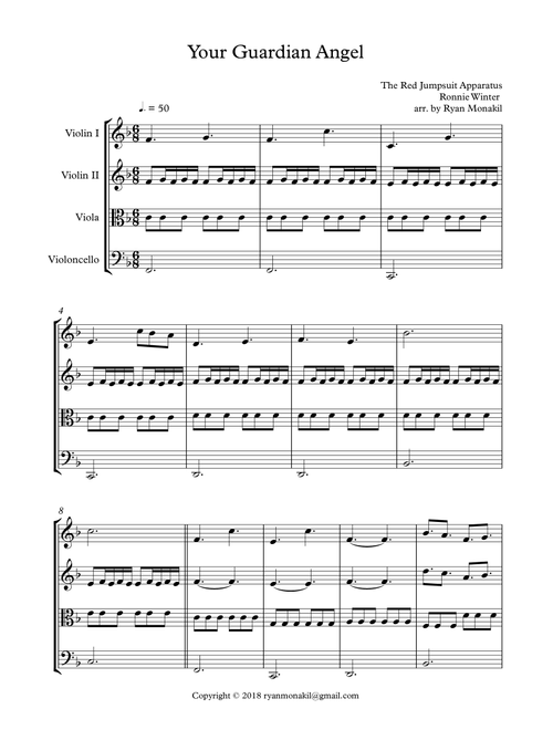 Your Guardian Angel (Arr. Ryan Hanzel Monakil) - The Red Jumpsuit Apparatus (Small Ensemble)
