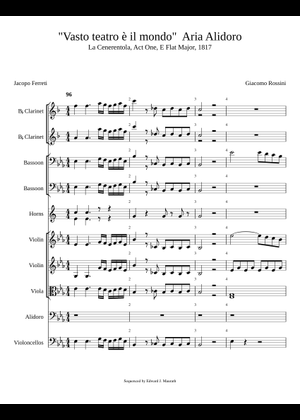 La Cenerentola – Gioacchino Rossini Sheet Music for Piano, Vocals