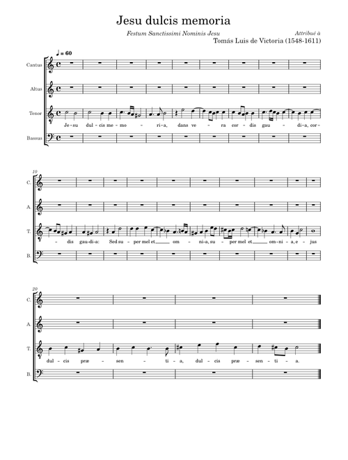 Jesu Dulcis Memoria Tenor