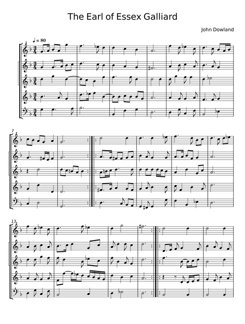 The Earl of Essex Galliard - John Dowland