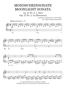 Score preview image Moonlight Sonata - Ludwig van Beethoven (Piano Solo) by Hal Leonard