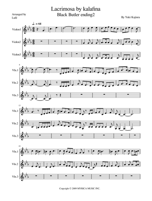 Lacrimosa (Arr. Lufé) - Yuki Kajiura (Violin Solo)