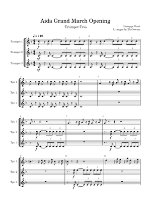 Grand March from the opera AIDA by Giuseppe Verdi Sheet Music with