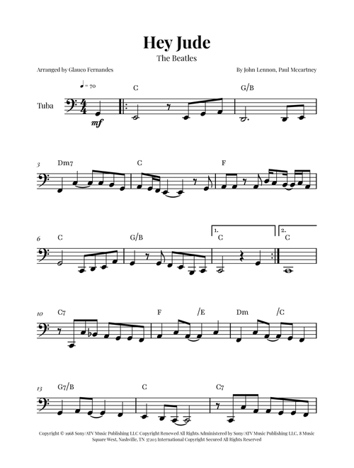 Hey Jude (Arr. Glauco Fernandes) - The Beatles (Tuba Solo)