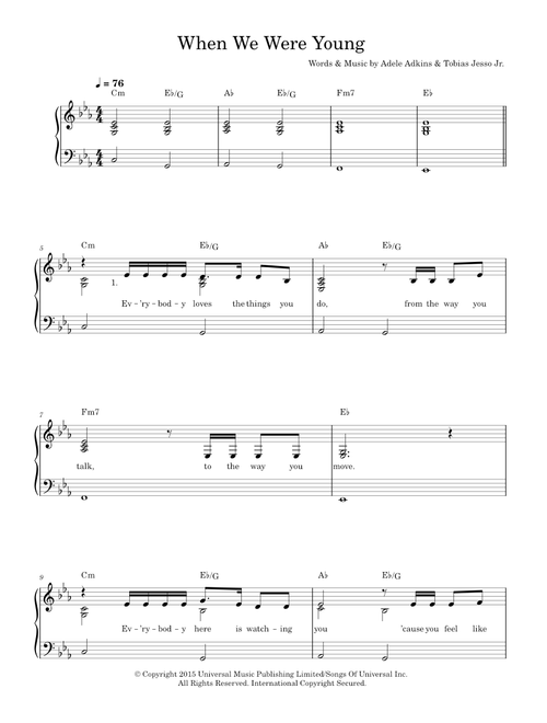 When We Were Young - Adele (Easy Piano)