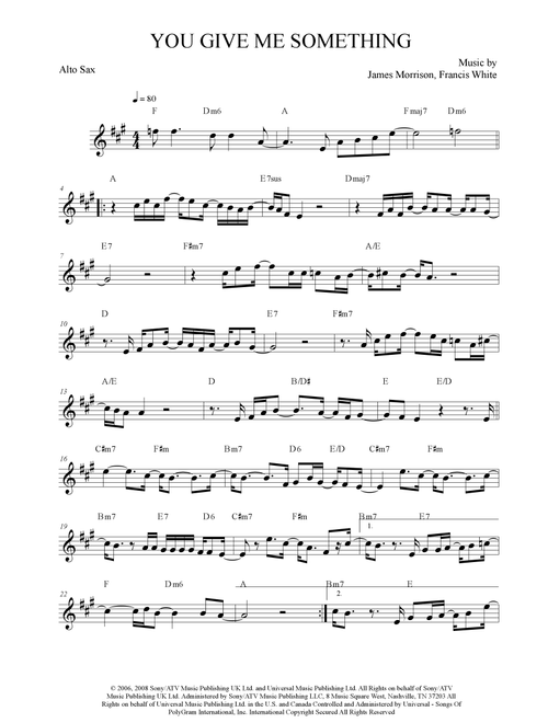 You Give Me Something (Arr. Anderson Quevedo) - James Morrison (Alto Sax Solo)