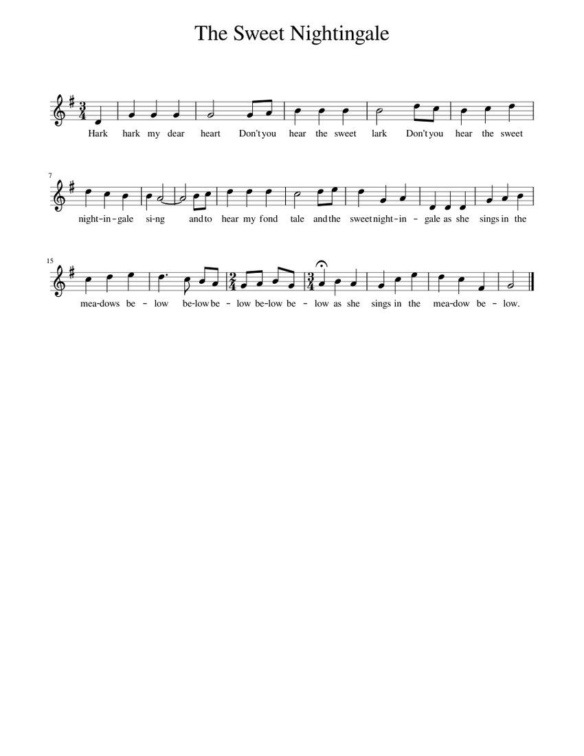The Sweet Nightingale Sheet music for Piano (Solo) Easy
