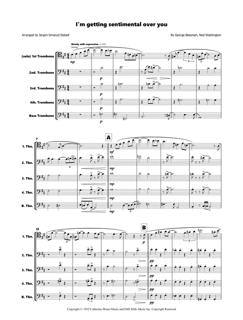 I'm Getting Sentimental Over You (Arr. Jørgen Simarud Stabell) - Tommy Dorsey (Brass Ensemble)