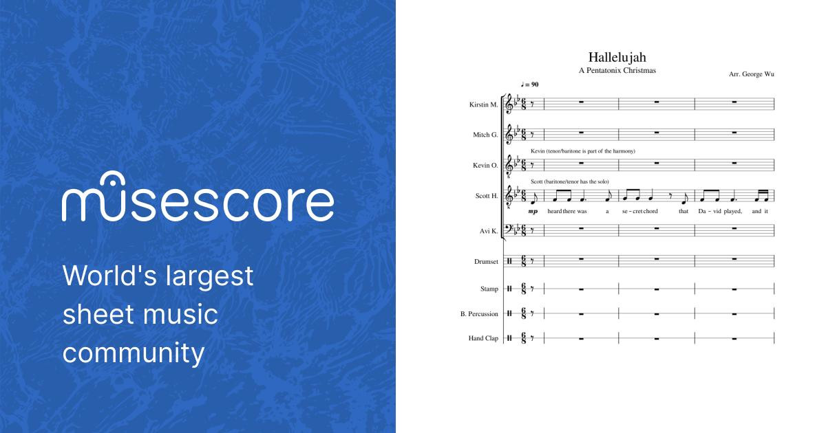 Hallelujah - Pentatonix (Full Sheet Music w/ Lyrics) Sheet