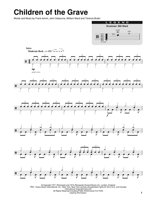 Children Of The Grave - Black Sabbath (Drum Transcription)
