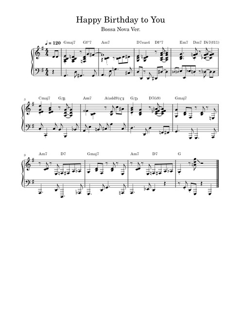 Happy Birthday To You – Bossa Nova version