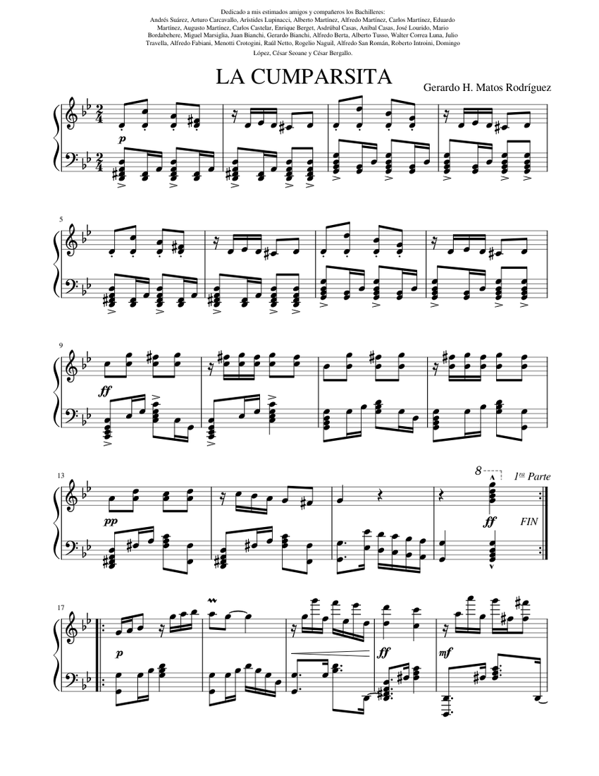 La cumparsita accordion sheet music on sale