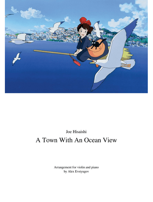 A Town With An Ocean View — Kiki's Delivery Service — Joe Hisaishi — easy violin and piano