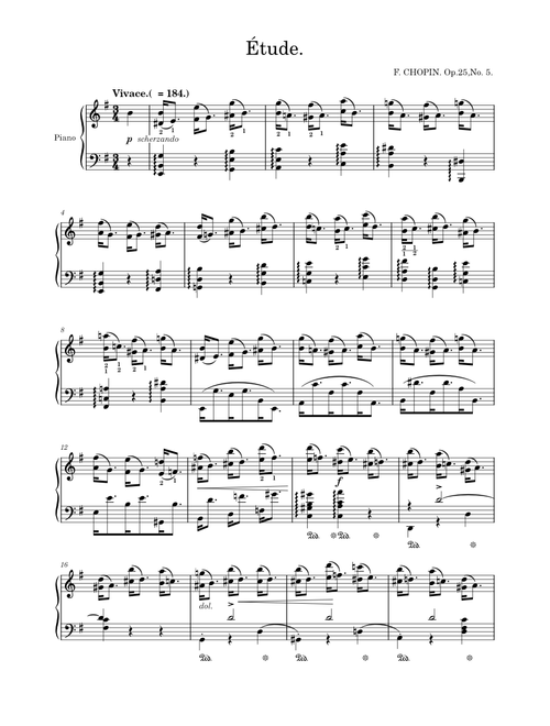 Étude Opus 25 No. 5 in E Minor - Frédéric Chopin [WIP]