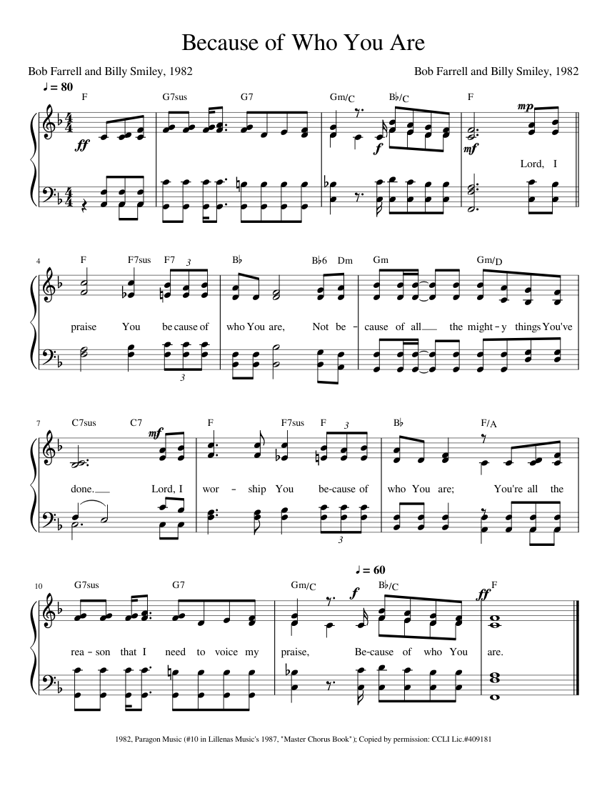 Because of Who You Are Sheet music for Piano (Solo)