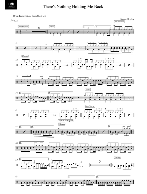 There's Nothing Holdin' Me Back (Arr. Drum Transcription: Drum Sheet MX) - Shawn Mendes (Drums)