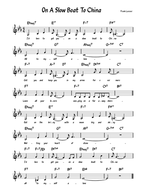 On a slow boat to china – Frank Loesser
