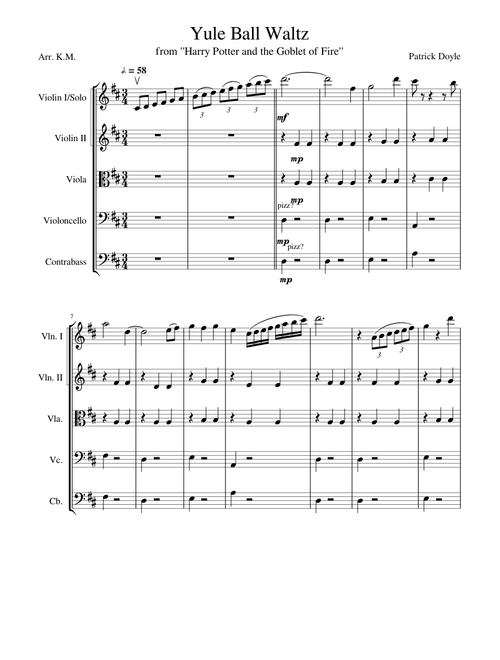 Yule Ball Waltz from Harry Potter 