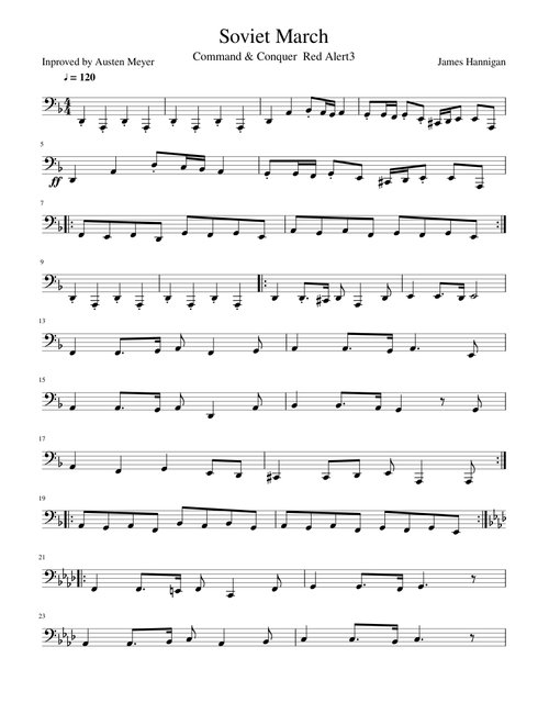 Soviet March for Tuba solo, edited