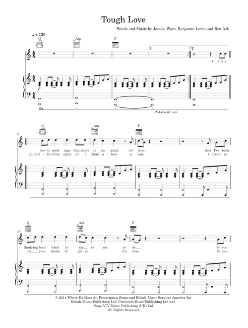 Tough love - Jessie Ware (Piano-Voice-Guitar)