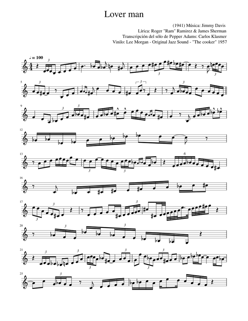 Lover man - piano tutorial