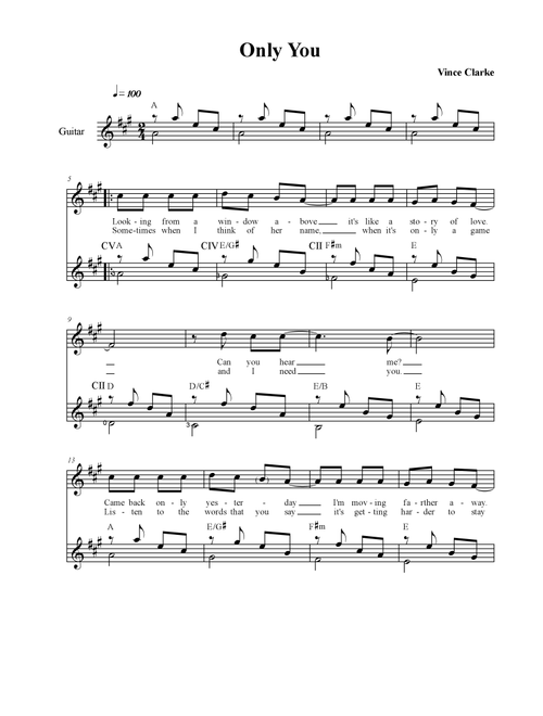 Only You (Arr. Simon James) - Vince Clarke (Instrumental Duet)