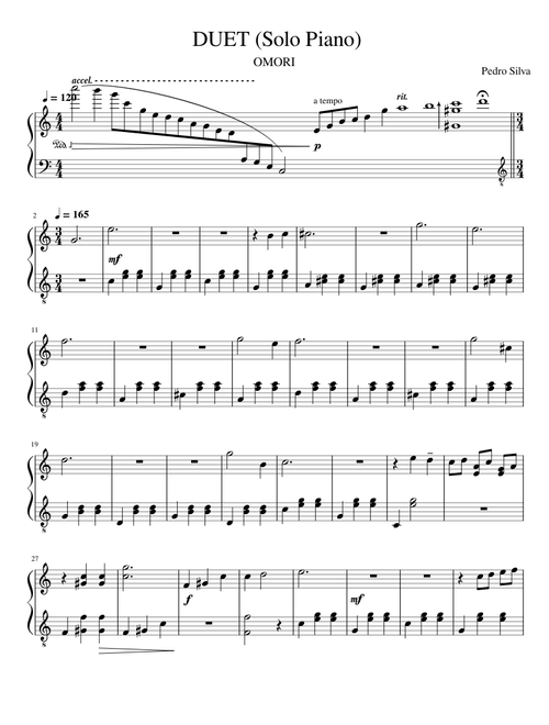 Omori - 172 DUET (Solo Piano)