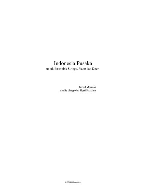 Indonesia Pusaka - Choir and Strings Ensemble