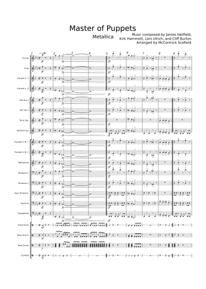 Master of Puppets Sheet Music for Trombone, Tuba, Flute, Saxophone