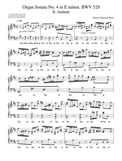 Organ Sonata No. 4 - BWV 528: 2. Andante [Adagio] - Vikingur Olafsson Interpretation