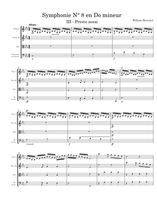 Symphonie N° 8 en Do mineur - III Presto assai - William Herschel